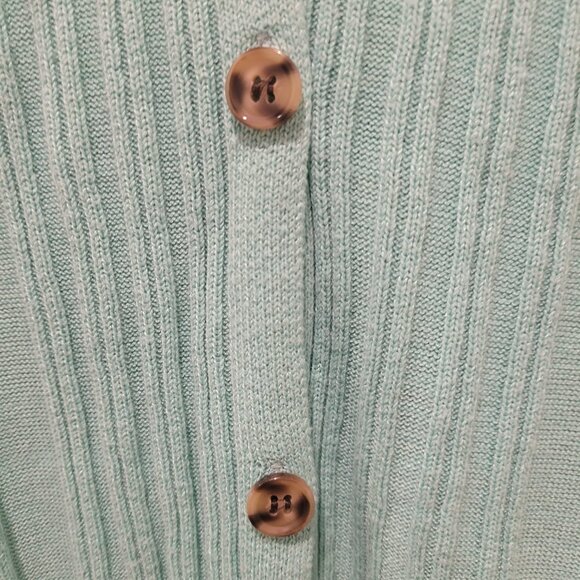 Free People Skinny Mini Duster Cardigan Oversized XS to M Aqua Blue - Picture 6 of 8